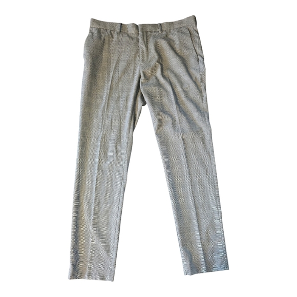H&M Dress Pants Mens 34×30 Gray Striped Skinny Fit Mid Rise Pockets Formal - Picture 1 of 12